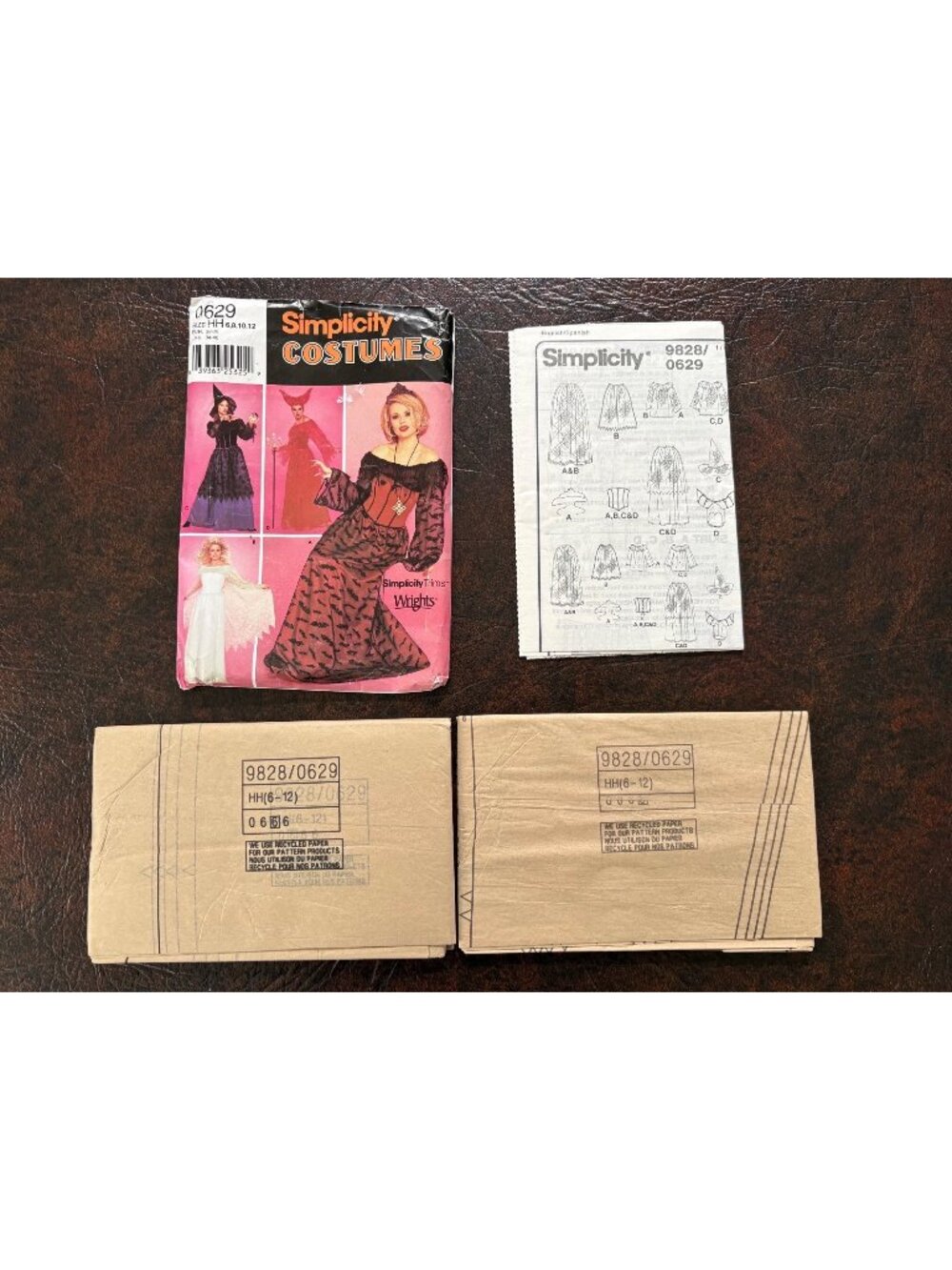 Simplicity 0629 Costumes Sewing Pattern Sizes 6-12 Witch & Gothic Style Dresses